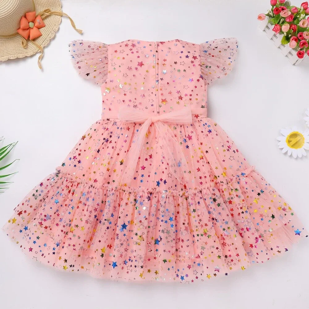 7th 8th Birthday Girl Outfit Dress Girl Toddler Boho Princess Party Dress 3-4Y